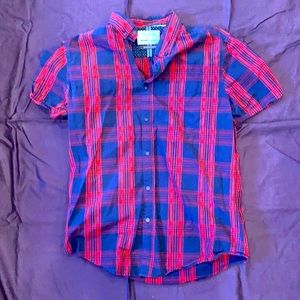 On The Road Slim Fit red and blue plaid - Med